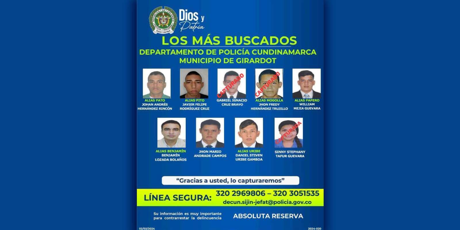 Golpe a la delincuencia en Cundinamarca