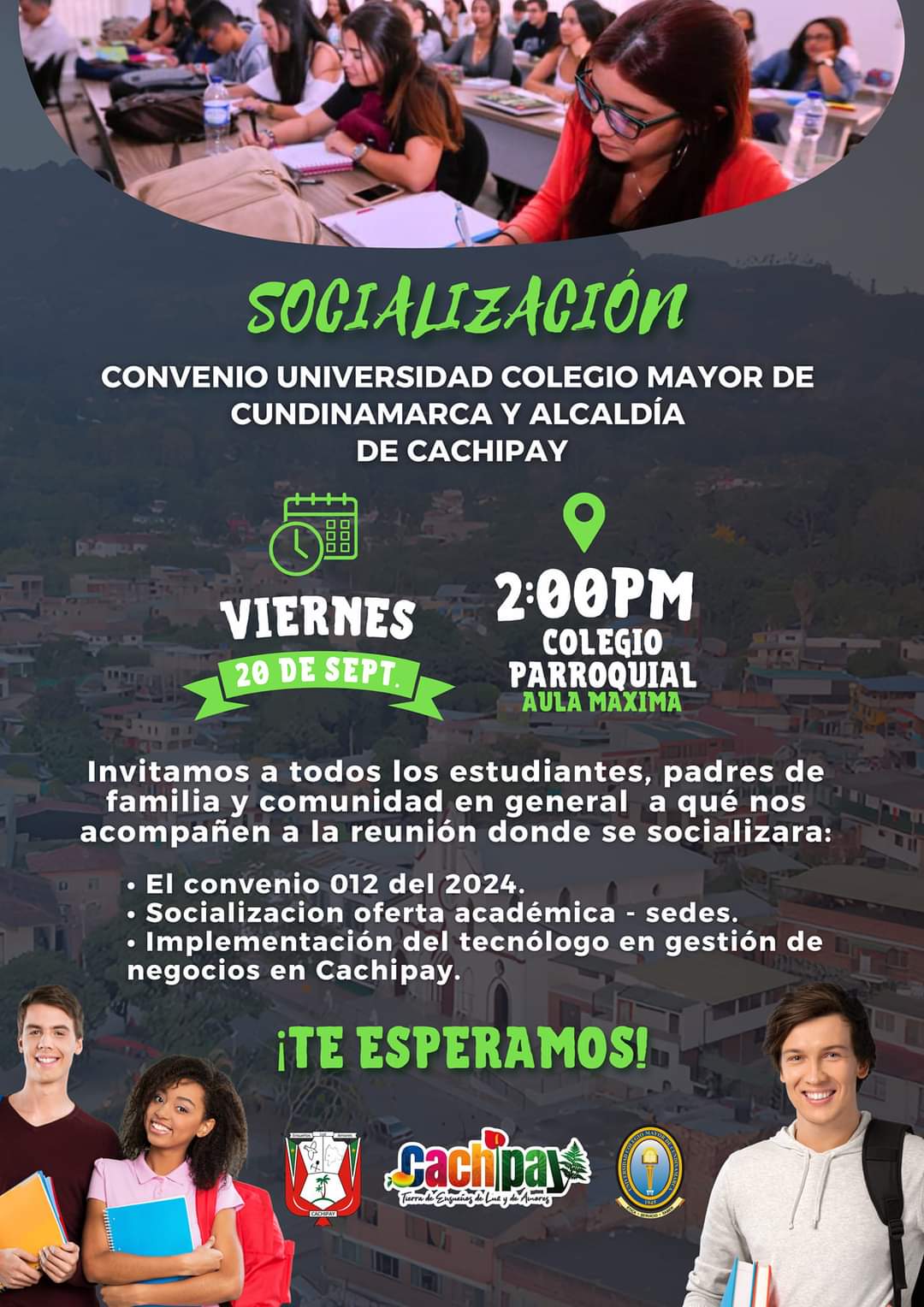 Alcaldía de cachipay y la Universidad Colegio Mayor de Cundinamarca socializan convenio educativo