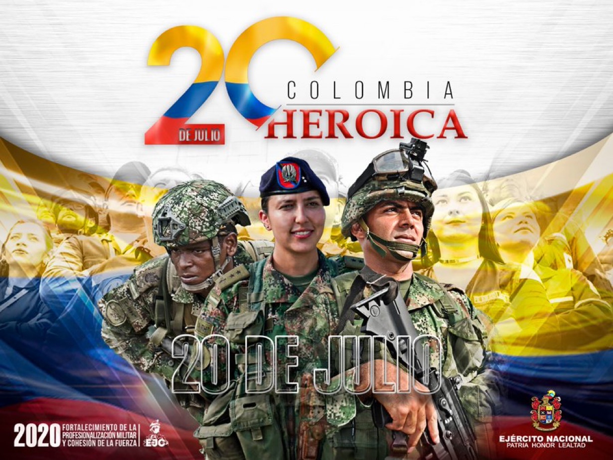 Gran desfile militar del día de la independencia en Bogotá