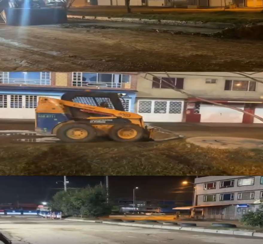 Soacha intensifica labores de limpieza y recuperación vial tras fuertes lluvias.
