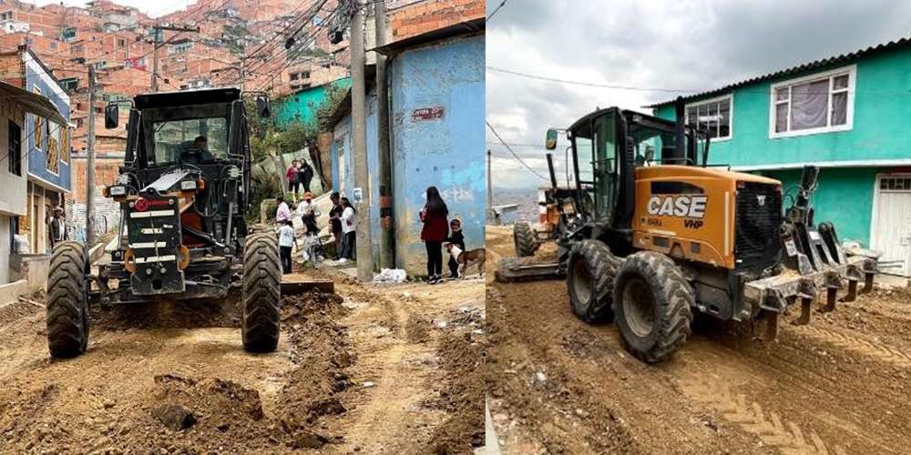 La maquinaria amarilla avanza en la Comuna 4 con mantenimiento vial