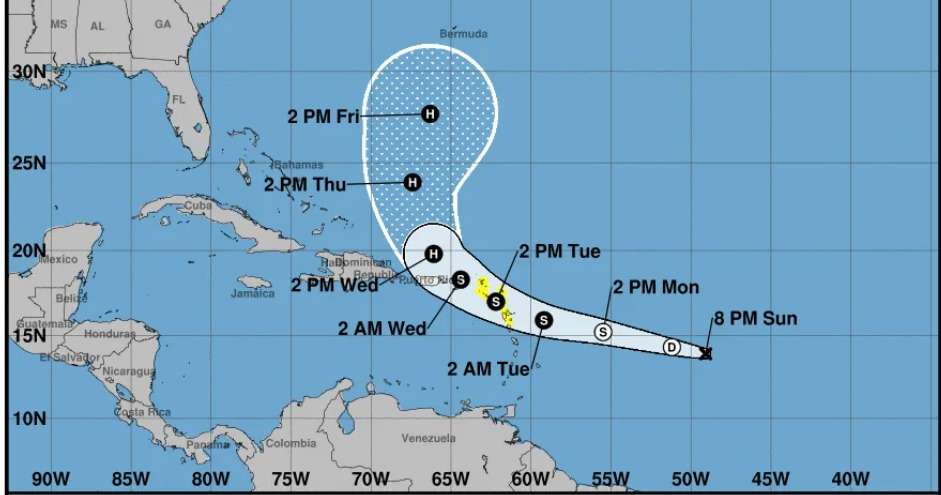 Emiten una alerta de tormenta tropical para Puerto Rico