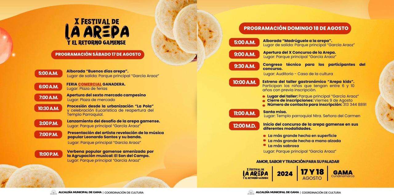 Gama celebra el X Festival de la Arepa y el Retorno Gamense