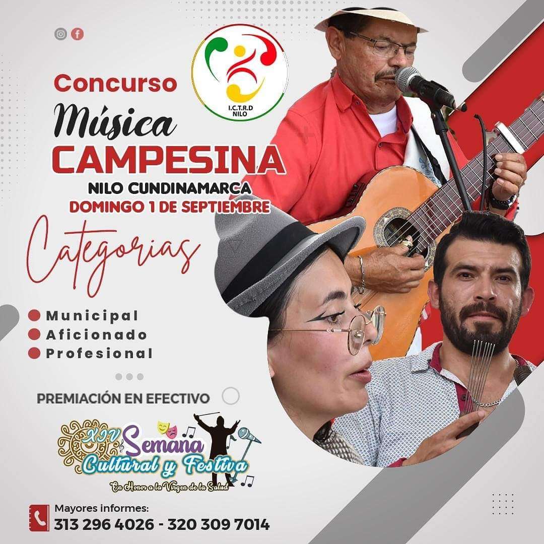 Concurso de música campesina en honor a Nuestra Señora de la Salud en Nilo