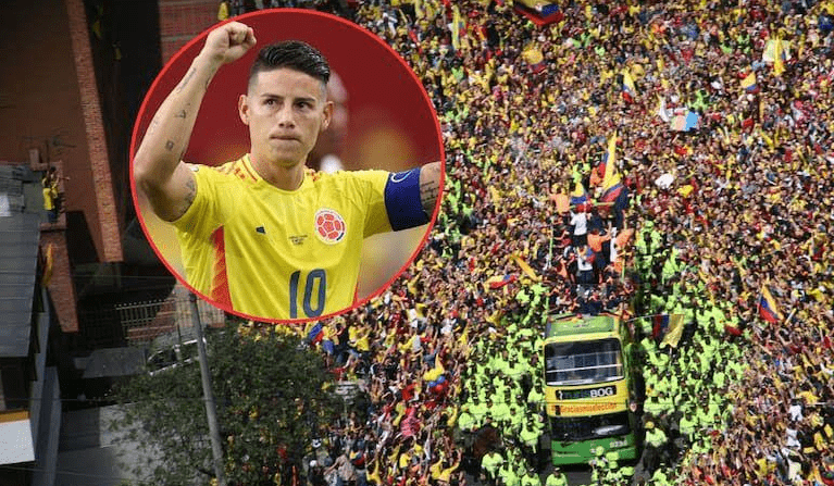 Llegada y recorrido de la Selección Colombia en Bogotá