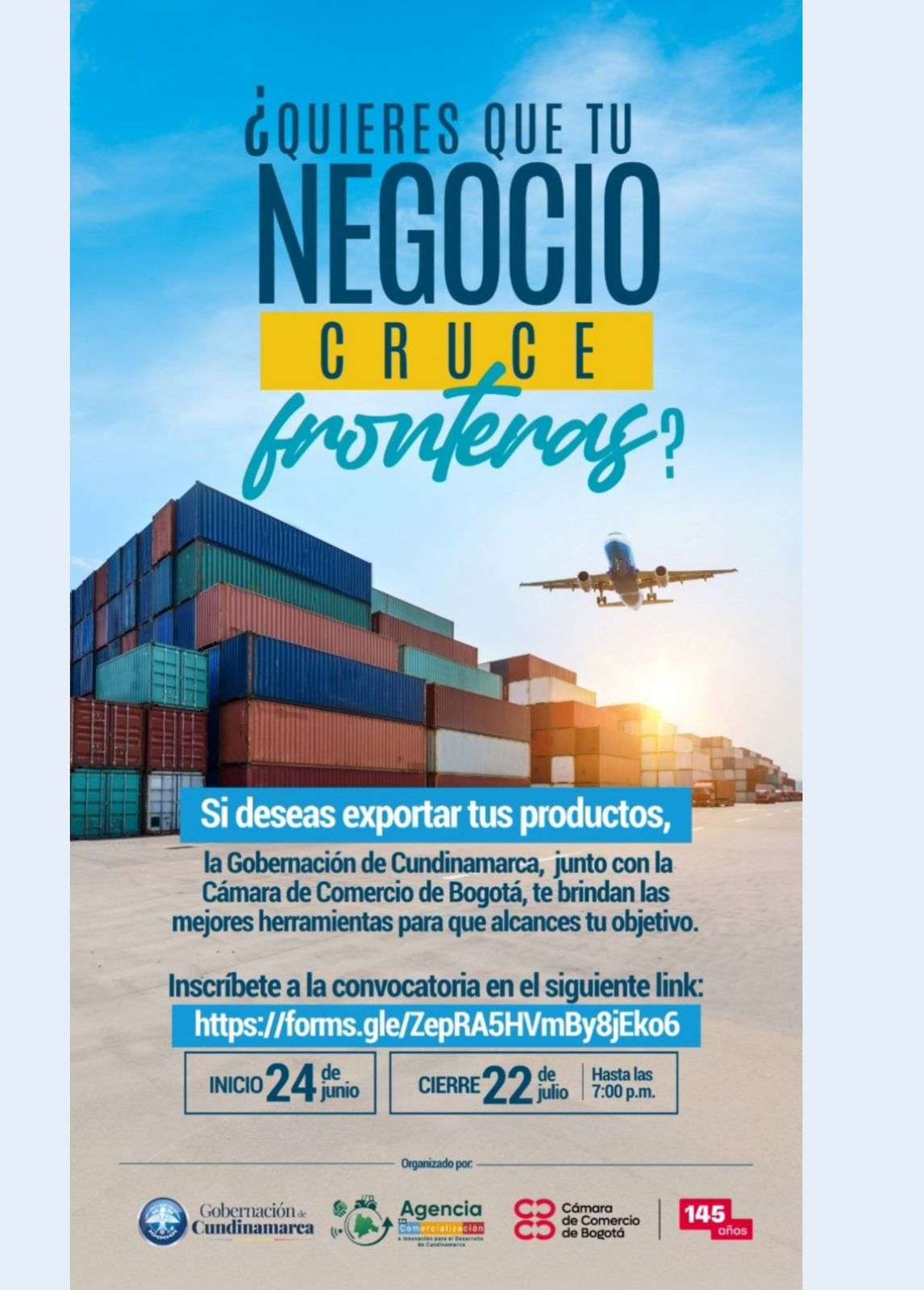 La Gobernación  de Cundinamarca impulsa la exportación con nueva convocatoria