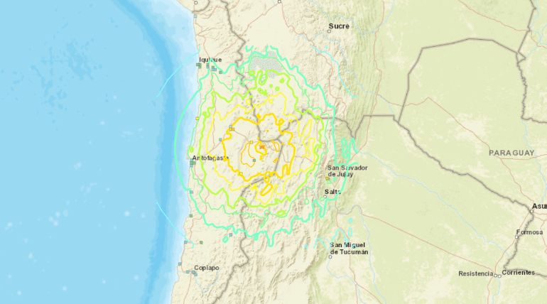 Reporte de sismo de 7.3 en Chile
