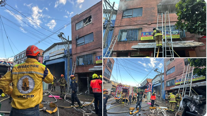 Incendio por globo de mecha afectó bodega y vehículos en Medellín
