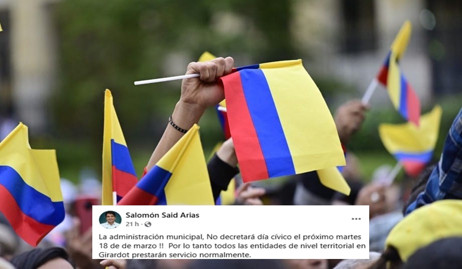 Girardot no decretará día cívico el 18 de marzo