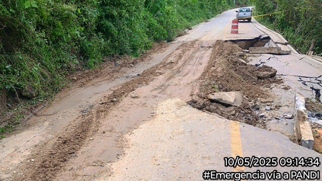 Emergencia vial afecta la movilidad en la vía Boquerón Pandi