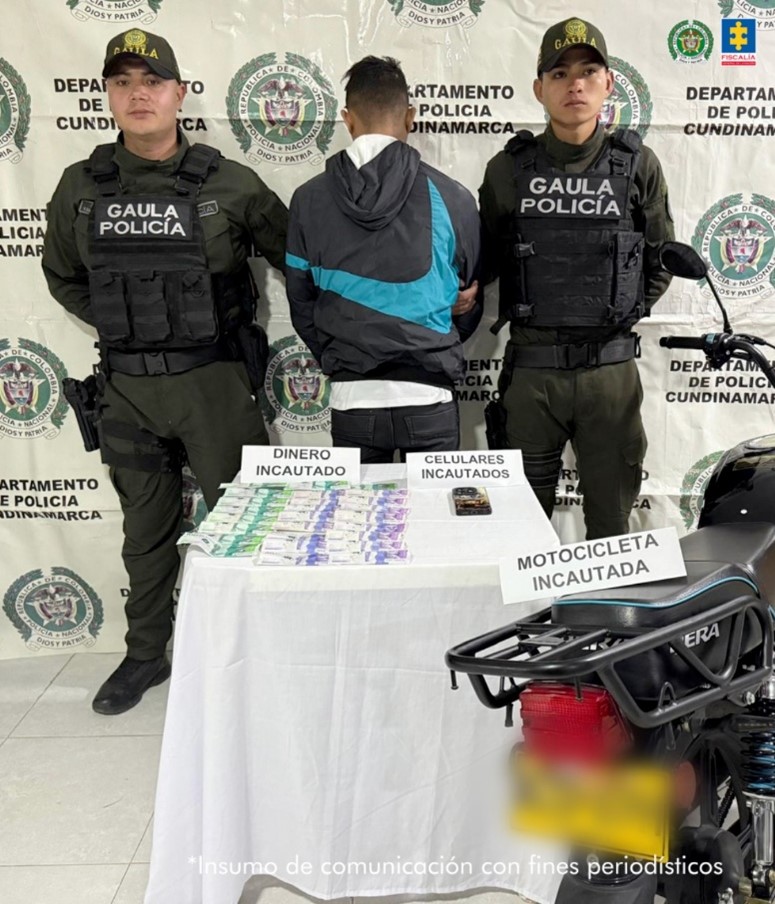 Capturan en flagrancia a sujeto por intento de extorsión en Madrid, Cundinamarca