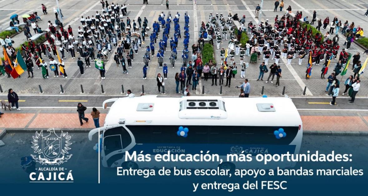 La educación en Cajicá sigue avanzando con infraestructura, cultura y apoyo económico