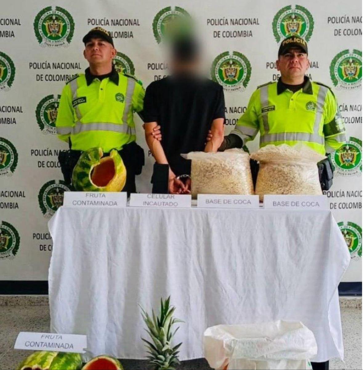 Capturan hombre que transportaba base de coca camuflada en sandías