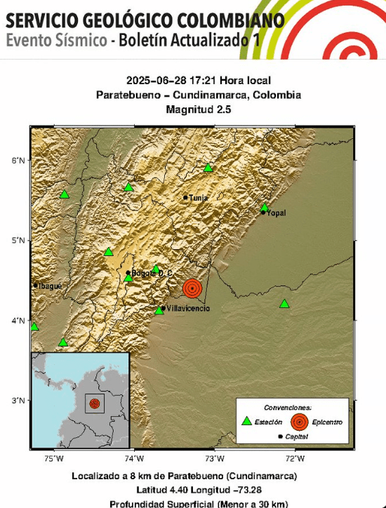 Paratebueno registra nuevo sismo mientras comunidad fortalece su preparación
